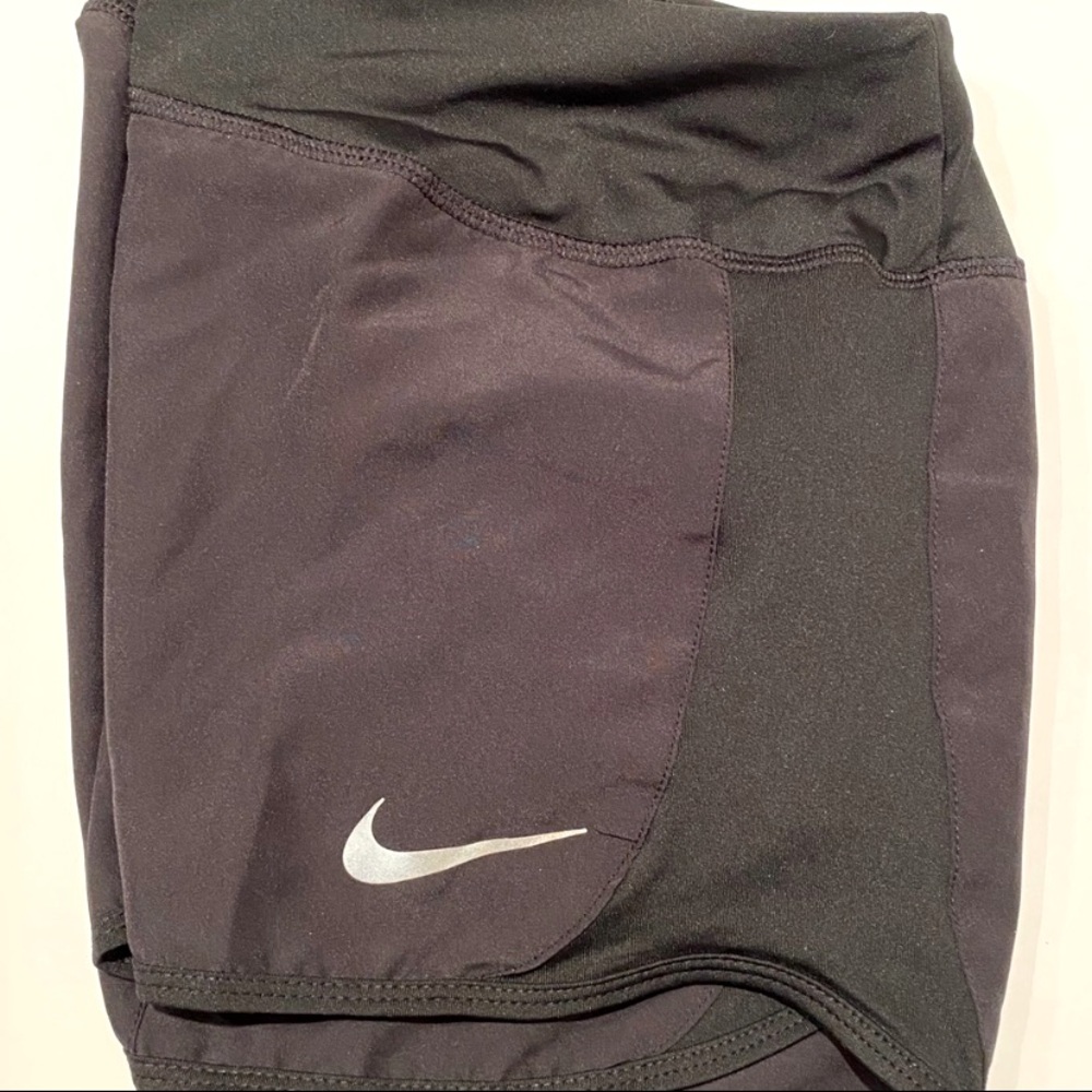 NEW Nike Women Dry Dri-Fit Running Shorts XL Black Waist 34.5”- 38.5”